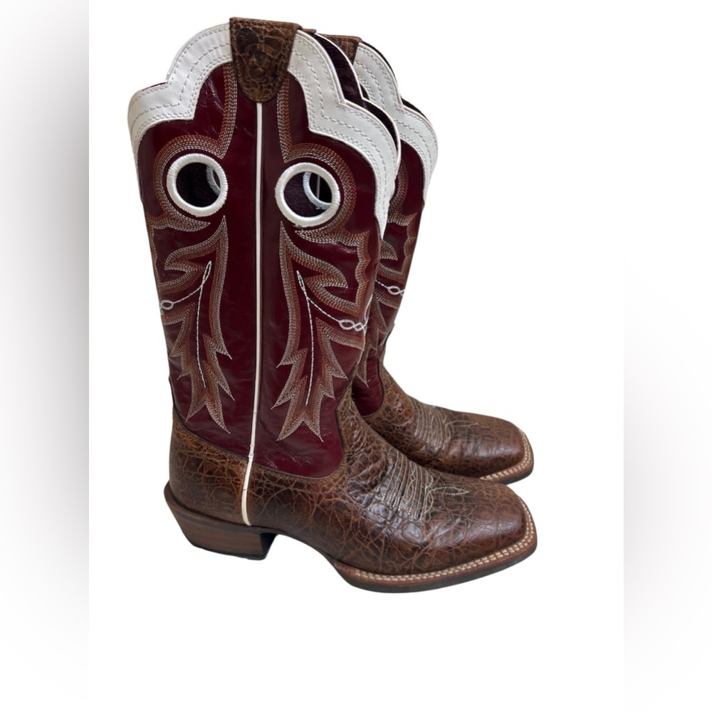 Ariat Men's Cowboy Boots in Dark Brown and White